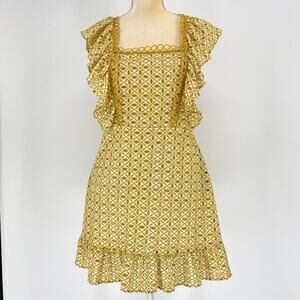 New TOPSHOP Women's Dress Size 8 Broderie Eyelet Mini Ruffle Sleeveless Summer